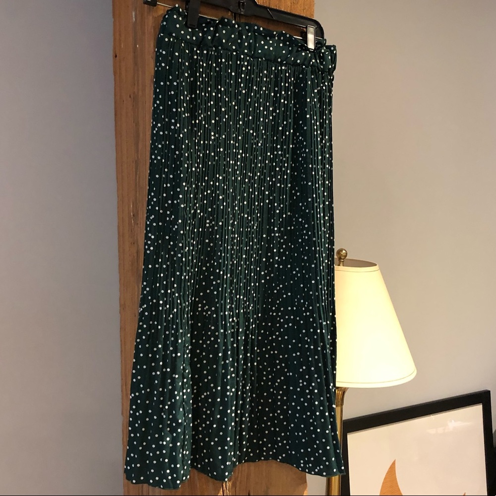 Bohemian High Elastic Waist PolkaDot Pleated Midi